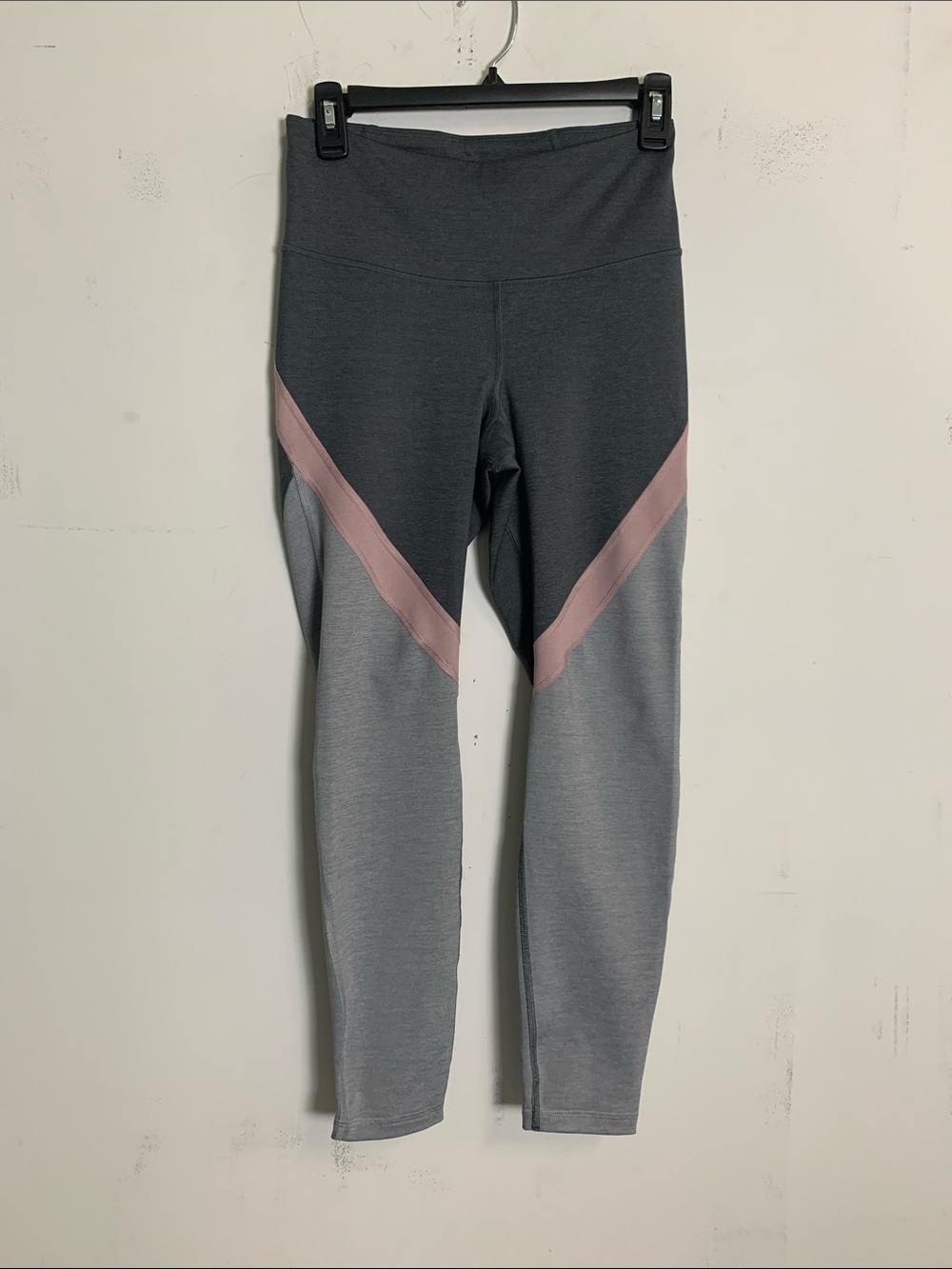 Old Navy Gray & Pink Colorblock High-Waist Leggings